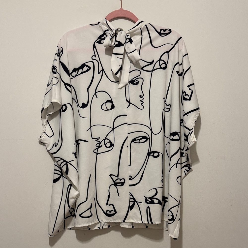 Artistic Face Print Casual Shirt